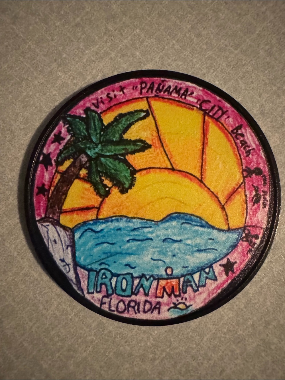 Ironman Florida Coin
Sunset Coast Home Art Print - Pink, Yellow, Blue